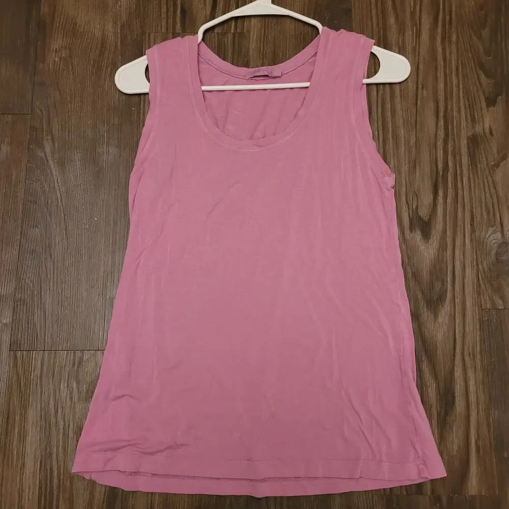 Fresh Produce Womens Tank Top Size S Pink Solid Rayon Sleeveless Round Neck